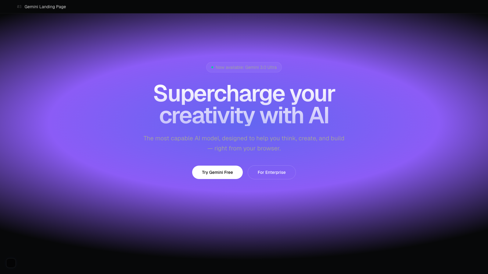 Gemini Landing Design Forge example