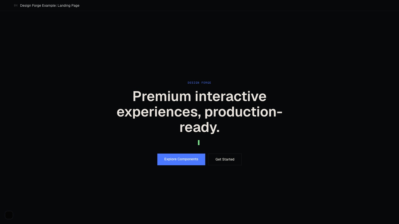 Landing Page Design Forge example